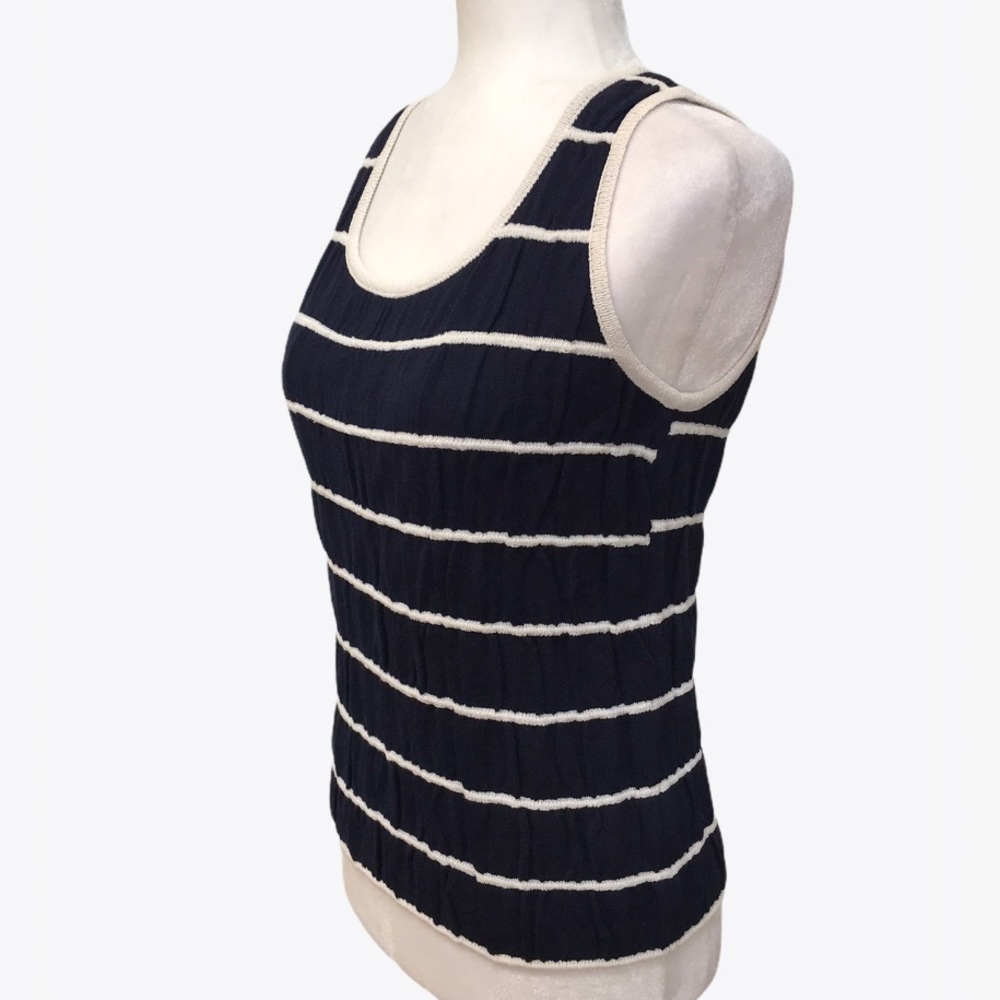 St. John 56% Wool Striped Cardigan and Top Set - S - Picture 6 of 17